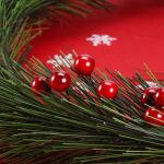 Künstliche Holly Beeren, 100 Stück Mini 10 mm Gefälschte Beeren Dekor auf Draht für Weihnachtsbaum Dekoration Blumenkranz DIY Handwerk Verwenden (Weinrot)