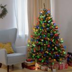 2m kerstboom Werplichtketting met ring, kerstboomverlichting Overworplichtketting met 8 slingers 280 LED-lichtketting voor 150cm 180cm 210cm 240cm boom - kleurrijk