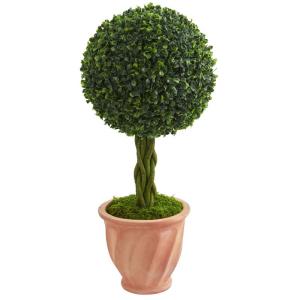 Fast Natur, Buchsbaum Ball Formschnitt in Terracotta-Kübel, 2 '