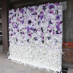Lila Verlaufssimulation Blumenwand Hintergrundwand, Hochdichte 5D-Stoffbasis Simulationsblumenwand, Outdoor-Event-Dekoration Für Fotohintergrund Home Party Hochzeitshintergrund(3.
