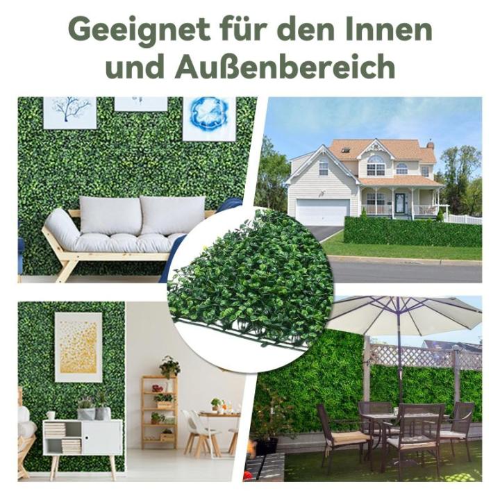 wand, 12 stuks, 40 x 60 cm, uv-bescherming, , gazon, muur, 4 cm dik, kunstbuxusheggen, wandpanelen voor tuin, buiten en binnen, decoratie, 2,88 m²