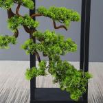 Künstlicher Bonsai-Baum Große künstliche Bonsai-Welcome-Kiefer, simulierte Topfpflanze, dekorativer Bonsai mit Blumenständer, Boden-Fake-Baum-Topf-Ornamente Künstliche Bäume 