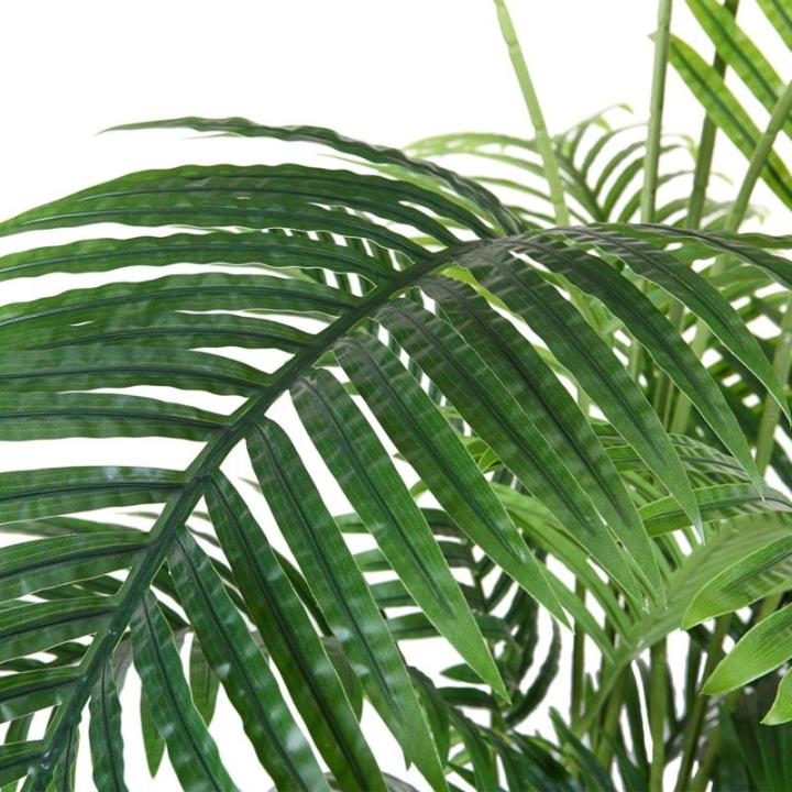 Künstliche Areca Palme 140 cm Fake Palm Tree 15 Stämme Faux Tree für Indoor Outdoor Modern Decor Feaux Dypsis Lutescens Pflanzen im Topf für Home Office (1 Stück)