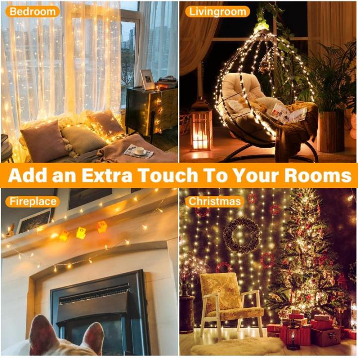 Fairy Lights voor buiten, 30 m, 300 leds, voor binnen en buiten, kerstboom, 8 modi, IP44 waterdicht, met timer, voor Kerstmis, binnen, buiten, tuin, feest