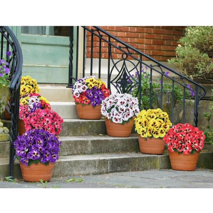 10 bundels kunstbloemen zoals echt balkon, kunstbloemen, buiten, uv-bestendig, weerbestendig, kunstbalkonplanten, balkonbloemen voor huis, vensterbank, bruiloft, decoratie, rood