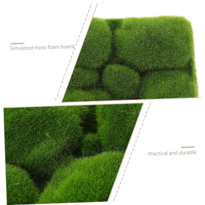 5 stuks gesimuleerde mosschuimsimulatie, moswand, groen mos voor plantenbakken, bruiloftsdecoraties, schuimplaat kunstmos wanddecoratie binnen container