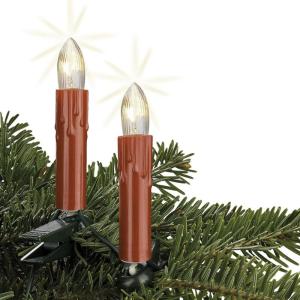 Lichtketting kerstboom Made-in-Germany kerstboomverlichting kaarsen lichtketting binnen met clip, 15 lampen, verlicht 980 cm, schacht rood met groeidruppels 814026