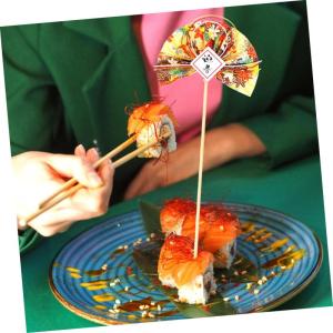 2St Blumenstab DIY blumenarrangements Picks DIY-Fan-Pick fächerförmige Spitzhacke Blumendekor spaß würfelunterlage Sushi-Arrangement-Dekor Blumengefäßverzierung hölzern Gol