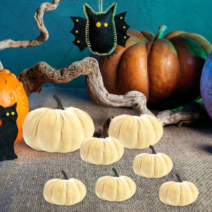 7X Künstliche Kürbisse Dekorative Kürbisse Dekoration Korb Füller Kürbisse für Tisch Mittelstücke Herbst Party Liefert, B
