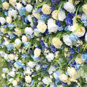 Blauer Dschungel-Stil, 5D-Stoff, Hintergrund, Blumenwand, Blumenarrangement, Blumen-Wandpaneel-Set, Seiden-Hortensie, Rose, Blumenpaneel Für Fotohintergrund, Home, Party, Hochzeit