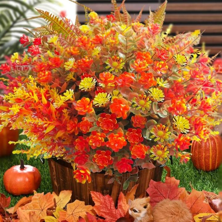 12 stuks , , planten, decoratie, bloemen, outdoor, uv-bestendig, voor kantoor, pot, tuin, veranda decoratie