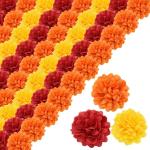 Goudsbloem bloemkoppen bulk, Halloween kunstmatige goudsbloemkoppen 60 stuks 4 cm zijden ringlingbloemen hoofden levenseer levende eik