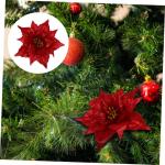14 STK Künstliche Blumen Strauß Kleine Weihnachtsdeko Christbaumschmuck Weihnachtsstern Gefälschter Weihnachtsstern Blumengirlande Mini-weihnachtsschmuck Mini-Kranz Gold Sport R