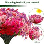 voor buiten, 16 bundels, , outdoor, balkonplanten, weerbestendig, plastic bloemen, net als echt, voor balkon, balkon, tuin, buiten, rood, roze, paars