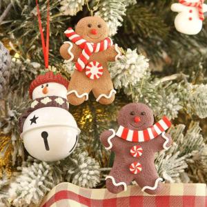 Set van 12 traditionele kerstboomversieringen rode man om op te hangen
