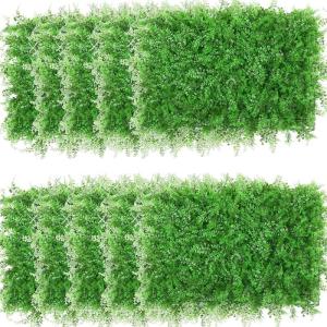 12 stuks kunstmatige plantenwand kunstheg, inkijkbescherming 60 x 40 cm, klimopplanten, kunsthangend, groene inkijkbescherming voor binnendecoratie, tuinbegroening, scenlayout