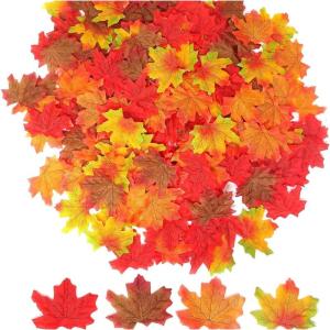 200 stuks herfstdecoratie, herfstbladeren decoratie, herfstbladeren slinger, esdoornbladeren kunstvilt, herfstdecoratie val, herfstslinger esdoorn, esdoornblad decoratie, kastanjes