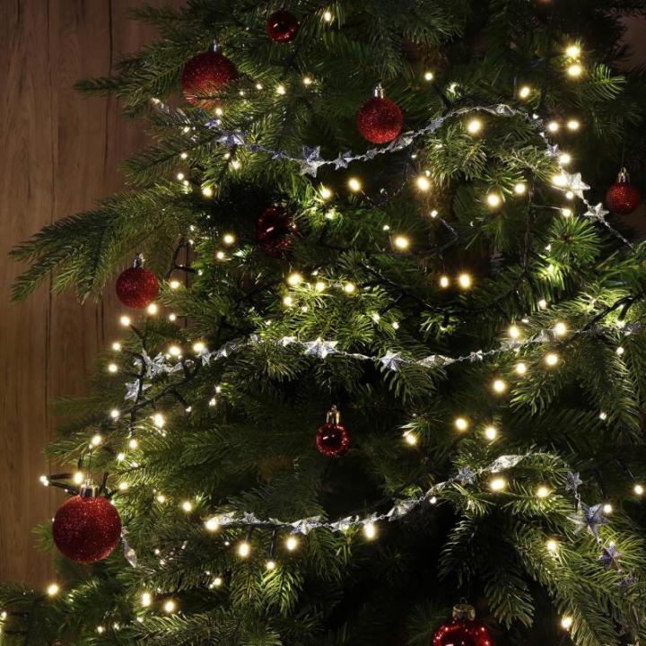 slinger met sterren - Kerstslinger - Sterrenslinger voor kerstdecoratie - Kerstdecoratie voor kerstboom - 500 cm (Set02 - zilver/sterren)