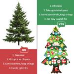 Vilten kerstboom voor kinderen, 3,3FT DIY muur opknoping kerstboom set, kinderen vilten kerstboom met 34 ornamenten en 5 m licht touw, ideaal voor thuis deur raam decoratie
