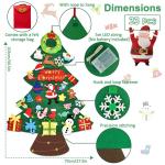 Vilten kerstboom voor kinderen, 3.3FT DIY muur opknoping kerstboom set, kinderen vilten kerstboom met 30 ornamenten en 5 m licht touw, ideaal voor thuis deur raam decoratie