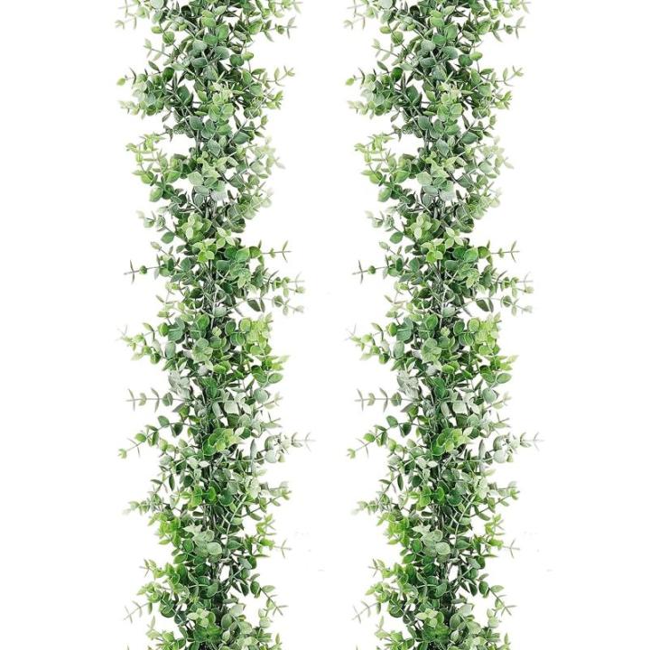 Set Aus Zwei Eukalyptus Girlanden 178 cm, Kunstpflanzen Hängend, Realistisch Und Schön, Langlebig, Eukalyptus Deko Ist Geeignet für Zuhause, Hochzeit, Festival, Party-Dekoration