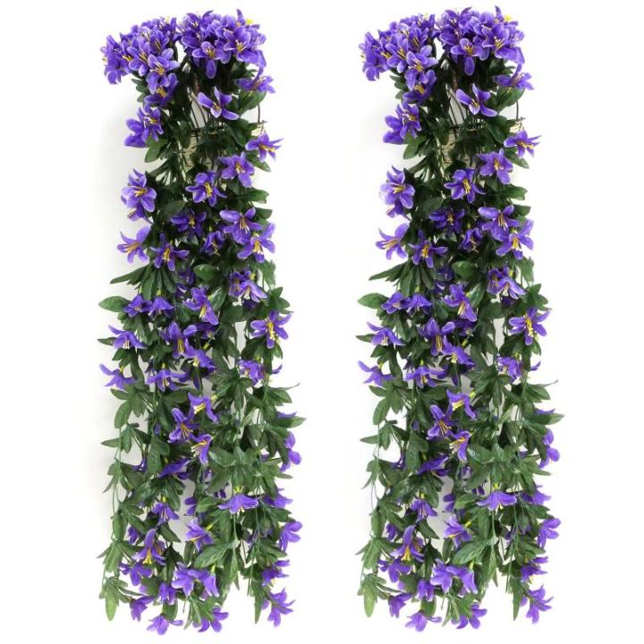 2 stuks hangplanten, , hangende kunstplanten, voor huismuur, binnen en buiten, tuin, bruiloft, balkon, manddecoratie