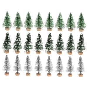 24St Weihnachtsbaum grünes Dekor Weihnachtsfeier Bäume Kiefer Miniatur Mini-Dekor weihnachtsdeko künstliche weihnachtsbäume Weihnachtsschmuck weihnachtsbäume selber Machen Pla
