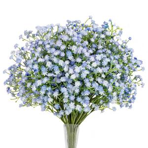 Gypsophila , 10 stuks, Gypsophila , sluierkruid, namaakbloemen, boeketten voor bruiloft, bruid, feest, woondecoratie (blauw)