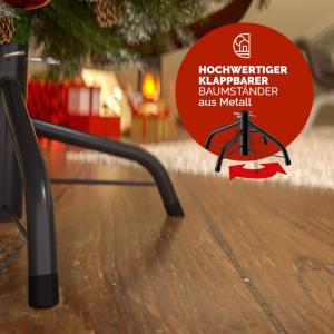 Kerstboom Kunstboom 180cm PVC Sneeuw-Effect Denneappels met standaard Groen-Wit