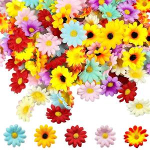 100 stuks , madeliefjes om te knutselen, kleur stoffen bloemen, herbruikbare om te knutselen, decoratieve bloemen, geschikt voor doe-het-zelvers, bruiloft, festival, party,