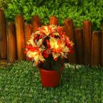 Künstlicher Weihnachtsstern Im Topf mit Licht, Künstliche Bonsai-Blume, Topfpflanze mit Topf für Weihnachtsfeier, Weihnachten, Urlaub, Zuhause, Esstisch, Büro, (B)