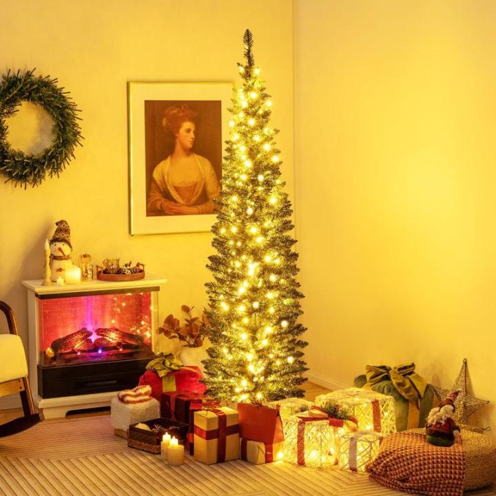 180 cm kerstboom met ledverlichting, kunstkerstboom met 390 takken en 180 ledlampen, dennenboom, kerstdecoratie voor kantoor, woning, winkel (180 cm)