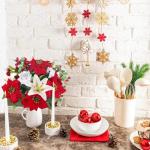 , kerstster, , Kerstmis, rode bessen, kerstdecoratie, zijden bloemen, roos voor Kerstmis, feesten