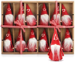 12x Premium Kerstman 12cm - decoratie voor de kerstboom, kerstboomfiguur als boom, kerstversiering of cadeau