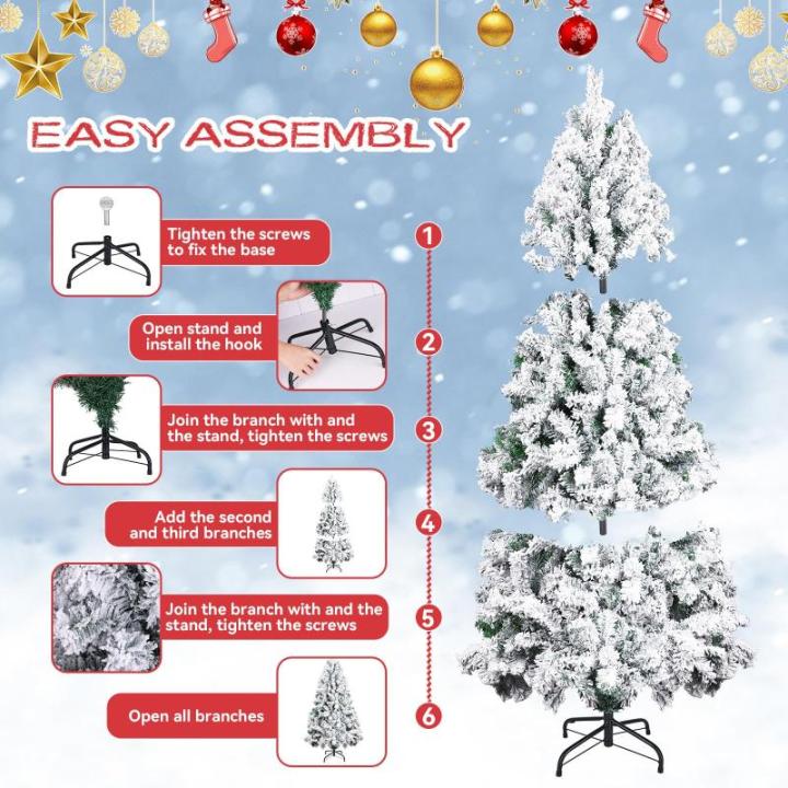 Kunstkerstboom (20-inch witte pluizige kerstboom met verlichting)