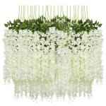 12er-Pack (43,3 Zoll) künstliche Glyzinien-Rebe, künstliche Glyzinien, hängende Seidengirlande, Lange hängende Buschblumenkette, für Zuhause und Party