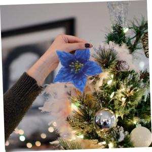 28 STK künstliche Blumen weihnachtsdeko künstliche blüten weihnachsbaum Weihnachtsschmuck Kunstblumen zur Dekoration Dez Hochzeitsdekoration Dekorative DIY Deko Sport