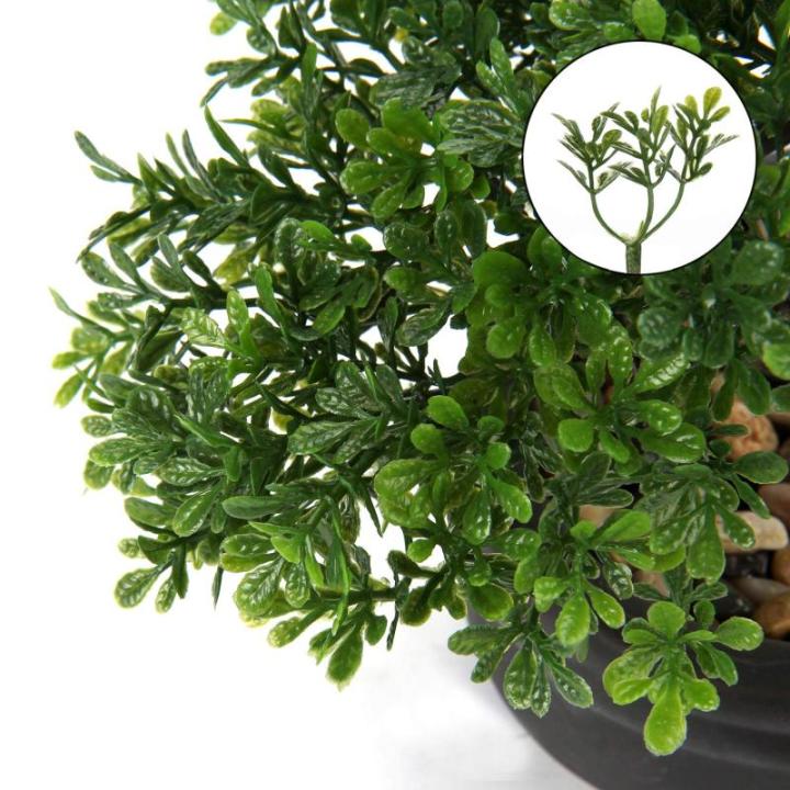 Kunstbonsai Natuurgetrouwe kunstplant, kunstboom, bonsai, ceder, grenen, podocarpus, plastic plant, kunstplant met keramische pot in zwart, voor badkamerdecoratie, desktop, kantoor