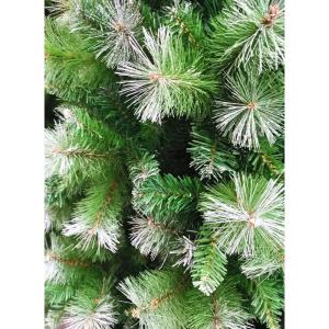 Kunstkerstboom extra gevuld met gecombineerde dubbele bladeren 150-240cm met metalen standaard (Besneeuwd, 210cm 960Tips)