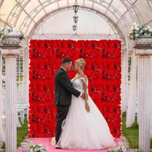 Künstliche Blumen-Wand, Für Hochzeit, Party, Draußen, Drinnen, Garten, Hinterhof, Wanddekoration, Rot(Color:6pcs)