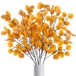 6 eucalyptus decoratieve kunstherfstbladeren takken, kunstbloemen herfstbloemen herfstbloemen kunstbladeren, herfsttakken herfstbladeren decoratieve takken geel voor herfstdecorati