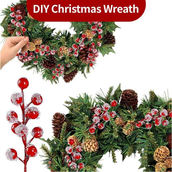 16 stuks rode bessendecoratie Kerstmis, bessentak kunstmatig Holly bessentak rode bessen takken decoratie voor kerstdecoratie boeketten woondecoratie doe-het-zelf handwerk