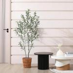 Kunstolijfboom, 150 cm, kunstplant, olijfboom met natuurlijke houten stam en levensechte vruchten voor thuis- en kantoordecoratie, grote voor binnen, 1 verpakking