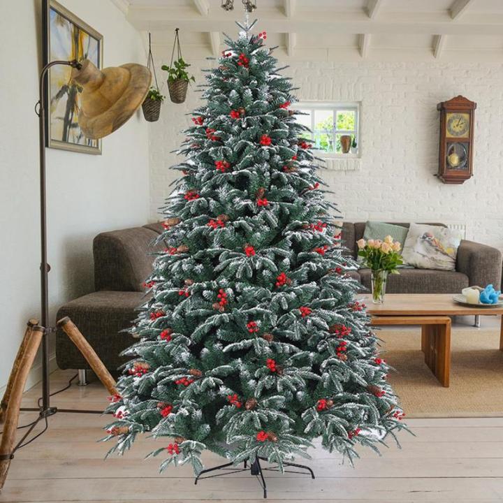 Künstlicher Weihnachtsbaum, 4 Fuß/5 Fuß/6 Fuß/7 Fuß/8 Fuß/9 Fuß/10 Fuß, hochwertige unbeleuchtete, realistische Weihnachtsdekoration aus Fichte mit dichten Zweigen, Metalls