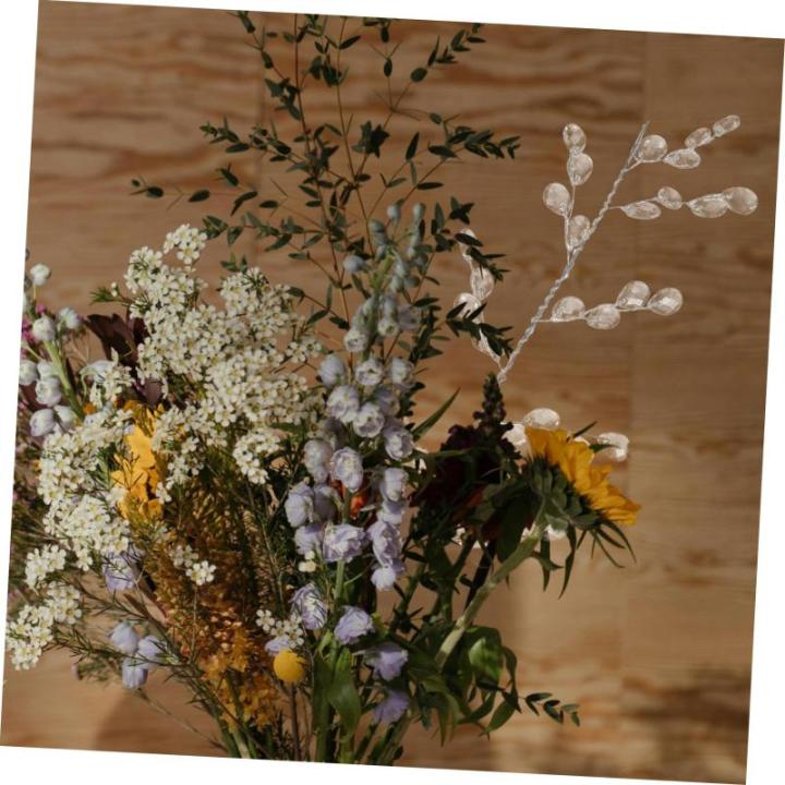 20 Stück Kristallperlen Blumen Hochzeitsdekoration Hochzeitsfeier Heimdekoration Hochzeit Blumenhandwerk DIY Zubehör Acryl Blumendekoration Künstliche Blumenzweige