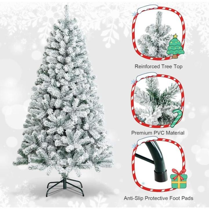 Kunstkerstboom (20-inch witte pluizige kerstboom met verlichting)
