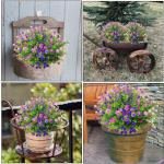 voor buiten, uv-bestendig, kunstplanten, bloemen in grote hoeveelheden voor het ophangen van plantenbakken, buiten, veranda, vaas, thuis, raamdecoratie, 6 bundels