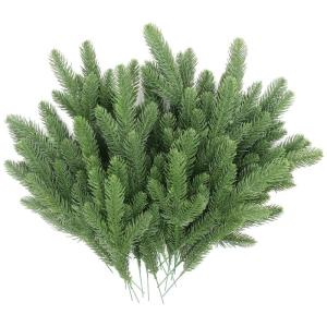 25 stuks kunstdennentakken, groene planten, dennennaalden, kunstmatige dennentakken, knutselaccessoires voor slinger, krans, kerstversiering en woontuindecoratie