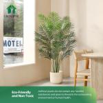 Künstliche Pflanze Palmen 150 cm Kunstpflanze Plastik Groß Areca Palme im Topf Wohnzimmer Balkon Schlafzimmer Grün Deko (2 Pack)
