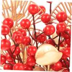 Künstlicher Korb Chinesisches Neujahr Beerenpicks Roter Topf Mittelstücke Rote Beeren Tischdekoration Weihnachtsbaumschmuck Chinesisches Neujahr Rote Beere Gefälschtes